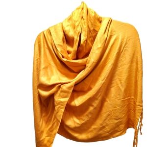 Nine West Mustard Fring Shawl